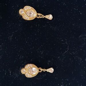 Goldtone and Rhinestone Earrings